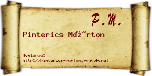 Pinterics Márton névjegykártya